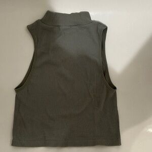 Zara Khaki Ribbed Tank Top